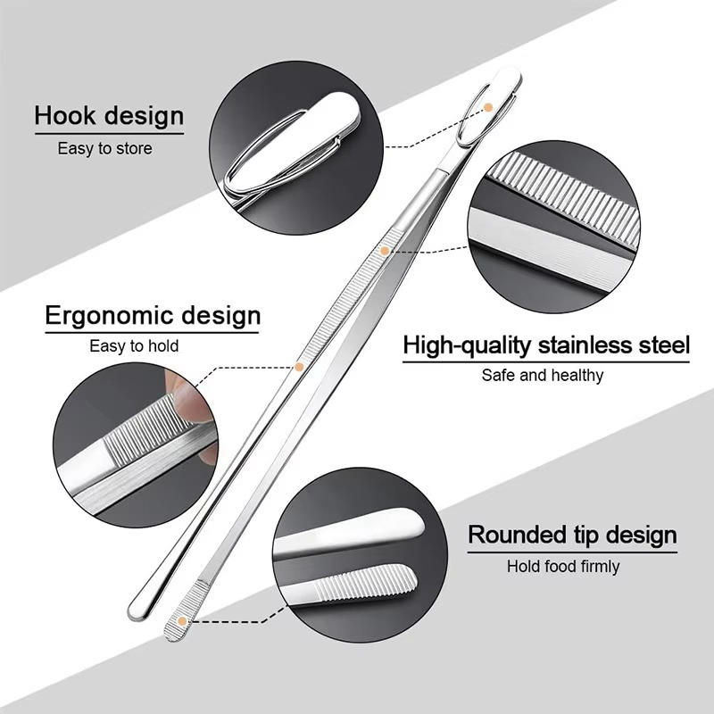 Kitchen Gadgets For Cooking - Stainless Steel Grill Tongs Food Clip
