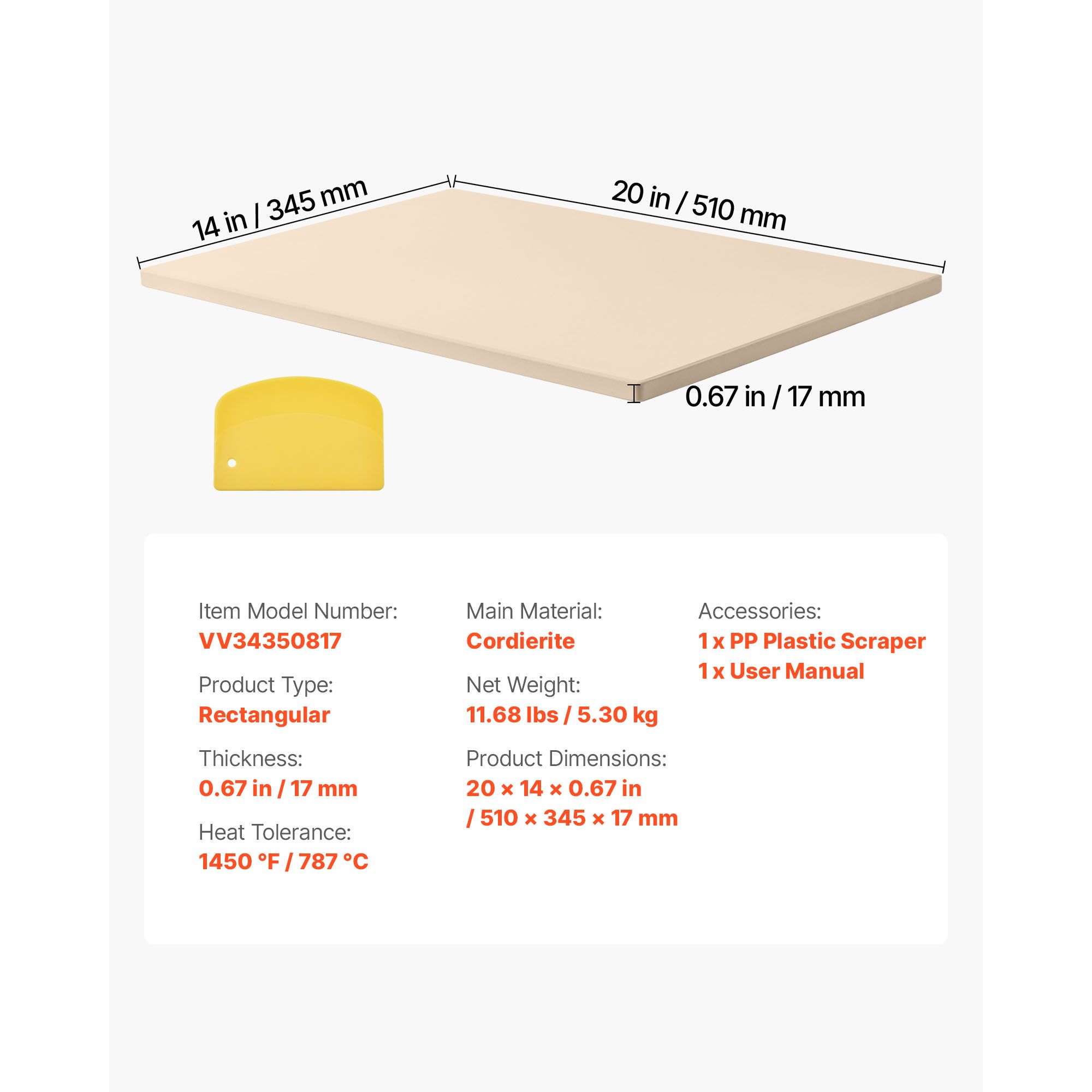 Pizza Stone, 20 x 14 x 0.67 in - Pizza Stone Baking review and price